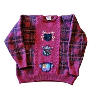 Vintage SKYR Wool Coat Of Arms Classic 80s Preppy Sweater Size L